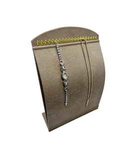 Yeşil Süet Kumaş Dik Bombeli Takı Standı 34x24 cm, Yerli Üretim