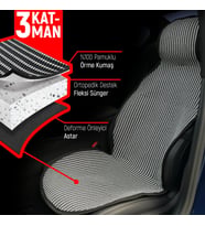 Peugeot 308 Uyumlu Koltuk Kılıfı Minder Çizgili Füme Beyaz 2+1 Ön Arka Set