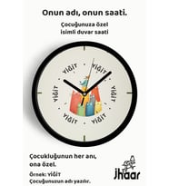 İsme Özel Sevimli Kediler Çocuk Odası Duvar Saati Orta Boy 30 cm Siyah Camlı Sessiz