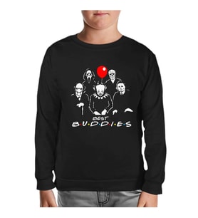 Horror - Best Buddies Siyah Çocuk Sweatshirt
