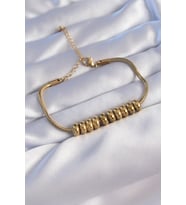 316L Çelik Gold Renk Oval Figürlü Bileklik 5886 - SSSSSS4610-2976