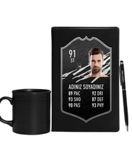 Kişiye Özel Fut Kart Defter Kalem & Varil Kupa Hediye Seti