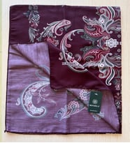 Osmanlı Motifli, Çiçek Dalı Desenli, Şık Ve Zarif Şal (Mürdüm)