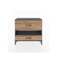 Arges Şifonyer Tek Raflı 2 Çekmeceli 88x30x80 Antrasit-Çam
