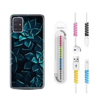 Samsung a71 A72 A73 A7 A9 2018 C7 C9 Kılıf Kablo Koruma Spiral Silikon Mistik Çiçekler 1650