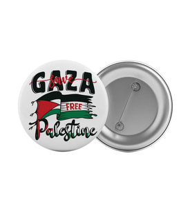 Save Gaza Filistin Çanta Rozeti 20 Adet En Büyük Boy 5.8cm İğneli Broş