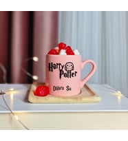 Harry Potter Tasarımlı Kişiye Özel Pembe Türk Kahvesi Fincanı