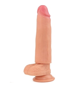 ETSMagaza Nature Extender 4.5 cm Dolgulu Premium Ten Rengi Silikon Penis Kılıfı