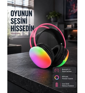 Ergonomik RGB Bluetooth Kulaklık 3D Ses Yeni Nesil