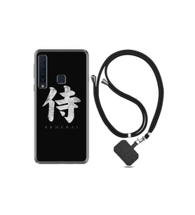 Samsung Galaxy A9 2018 Kılıf Desenli Silikon Ipli Boyun Askılı Samurai 1340
