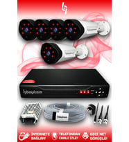 BAYICAM 5 Kameralı Uzay 5 Dış Kamera Set HDD'siz Full HD Gece Görüşlü Güvenlik Kamerası Sistemi