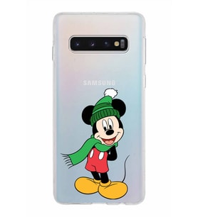 Samsung Galaxy S10 Kapak Mickey Mouse Tasarımlı Şeffaf Silikon Kılıf