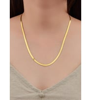 GÜMÜŞ ALTIN KAPLAMA YASSI İTALYAN EZME ZİNCİR KOLYE (Gold)