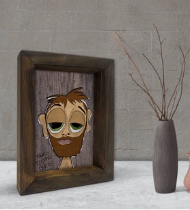 BK Gift Hobo Guy Tasarımlı Dekoratif Doğal Masif Ahşap Çerçeve 15x20cm-1 (Beyaz)