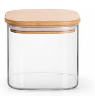 450ml Sızdırmaz Vakumlu Bambu Kapaklı Borosilikat Cam Kavanoz – Hava Geçirmez & Dayanıklı Gıda Saklama Kabı (10cm x 10cm x 10cm)