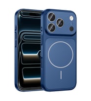 Apple iPhone 17 Pro Uyumlu Kılıf Zore M-Safe Şarj Özellikli Kamera Korumalı Formen Kapak (Mavi)