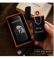 Kişiye Özel 4 Farklı Tasarım Seçeneğiyle Kartal Logolu Usb Şarjlı Çakmak - Hemen Kargo