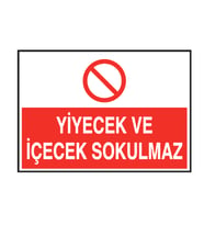 Yiyecek ve İçecek Sokulmaz Metal Uyarı Levhası