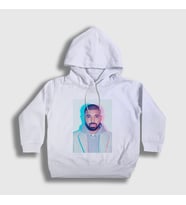 Presmono Unisex Çocuk Beyaz Hotline Bling Drake Kapüşonlu Sweatshirt 321442tt