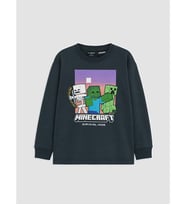 LCW Kids Antrasit Minecraft Baskılı Erkek Çocuk Tişört