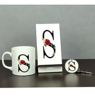 S Harfi Üçlü Set (Kupa + Telefon Standı + Anahtarlık)