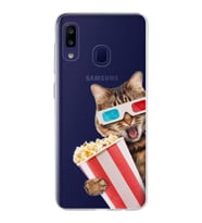 PrintiFy Samsung Galaxy M10s ile Uyumlu 1mm Slim Fit Kedi 1 050b Baskılı Şeffaf  Kılıf
