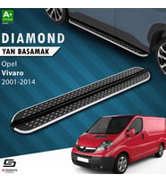 S-Dizayn Opel Vivaro A Kısa Şase Diamond Krom Yan Basamak 223 Cm 2001-2014 A+ Kalite