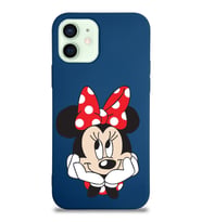 Apple iPhone 12 Mini  Lansman Kılıf Minnie Mouse Tasarımlı Altı Kapalı İçi Kadife Kaplı  Kapak (Şeffaf)