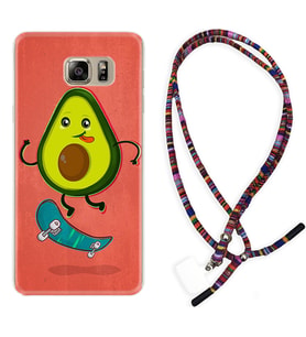 Samsung S7 Edge S20 Fe Plus Ultra S21 S22 Kılıf Boyun Asklı Rasta Silikon Avokado Skate 1741