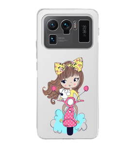 Xiaomi Mi 11 Ultra Uyumlu Kamera Korumalı Kapak Vespagirl Tasarımlı Şeffaf Silikon Kılıf
