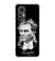 Xiaomi Mi 12 Lite Uyumlu Köşe Korumalı Antişok Kapak Atatürk Tasarımlı Şeffaf Silikon Kılıf