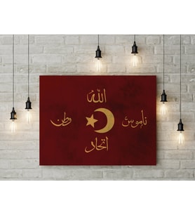 İttihat Terakki Sancağı Kanvas Tablo 40x55cm Ters Hilal