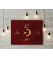 İttihat Terakki Sancağı Kanvas Tablo 40x55cm Ters Hilal