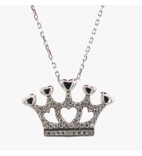 KRALİÇE TACI 925 AYAR GÜMÜŞ KOLYE (Karışık)