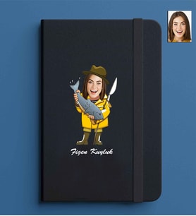 Kişiye Özel Kadın Model 13x21 Siyah Defter-46