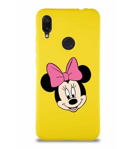 Xiaomi Redmi Note 7 Soft Premier Kapak Minnie Mouse-C Tasarımlı Silikon Kılıf - Sarı (Şeffaf)