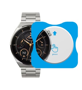 Huawei Watch GT3 Pro 46mm Uyumlu Kolay Takılabilir Takma Aparatlı Temperli Cam Ekran Koruyucu