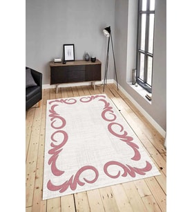 Dijital Baskılı Yıkanabilir Kaymaz Modern Renkli Salon Halısı Mutfak Halısı Yolluk ND-HY-1016 (Pembe)