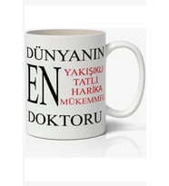 Dünyanın En Tatlı Doktoru Erkek Doktora Hediye Kupa Bardak (Beyaz)