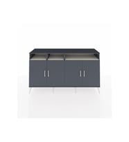 Kronos Konsol 6 Raflı 4 Kapaklı 176x59x99 Antrasit-Antrasit/Aytaşı