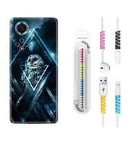 Huawei Nova Y70 Y90 Nova 9 SE  Kılıf Kablo Koruma Spiral Silikon Old Owl 1649