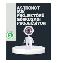 Mey İthalat® Astronot Tasarımlı Gün Batımı Efektli Şarjlı LED Lamba