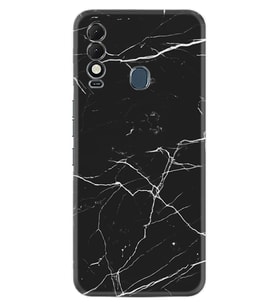 Spark 8T Kılıf Resimli Desenli Baskılı Silikon Siyah Mermer 1299