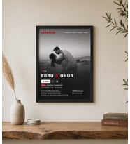 Loveflix Tablosu Kişiselleştirilmiş Netflix Posteri Aile, Arkadaşlar ve Çiftler İçin Özel Siyah
