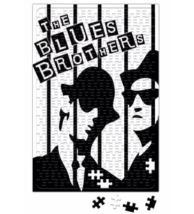 The Blues Brothers Siyah Beyaz Puzzle 240 Parça Yapboz