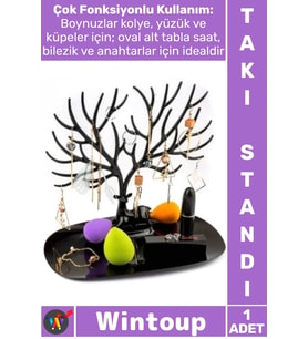 #TakıStandı Organizer Kolye Küpe Yüzük Saat Tutucu Masaüstü Düzenleyici Geyik Tasarımlı Takı Standı