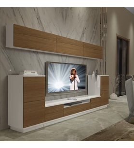 Decoraktiv Trendstyle 9S Slm Tv Ünitesi Tv Sehpası - Beyaz Ceviz (Beyaz - Ceviz)