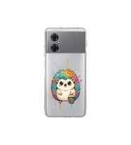 Redmi Note 11R ile Uyumlu Splash Kirpi Tasarımlı Şeffaf Silikon Kılıf