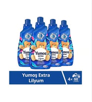 Yumoş Extra Lily Konsantre Çamaşır Yumuşatıcı 1440 ml x 4 Adet 60 Yıkama Yumoş Lily 1440
