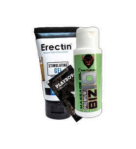 Biz10 Naturel Erotik Masaj Yağı 60 ml + Erectin Ereksiyon Jeli 60 ml + Hediye Kaydırıcı Jel